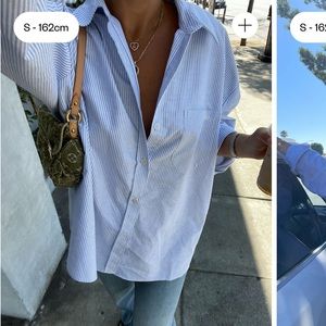 Djerf Avenue - Breezy Shirt Blue Stripe